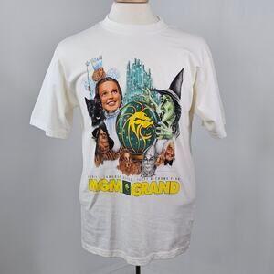 MGM Wizard of Oz VTG Hotel Casino White T-Shirt | Adult Medium | FLAWS